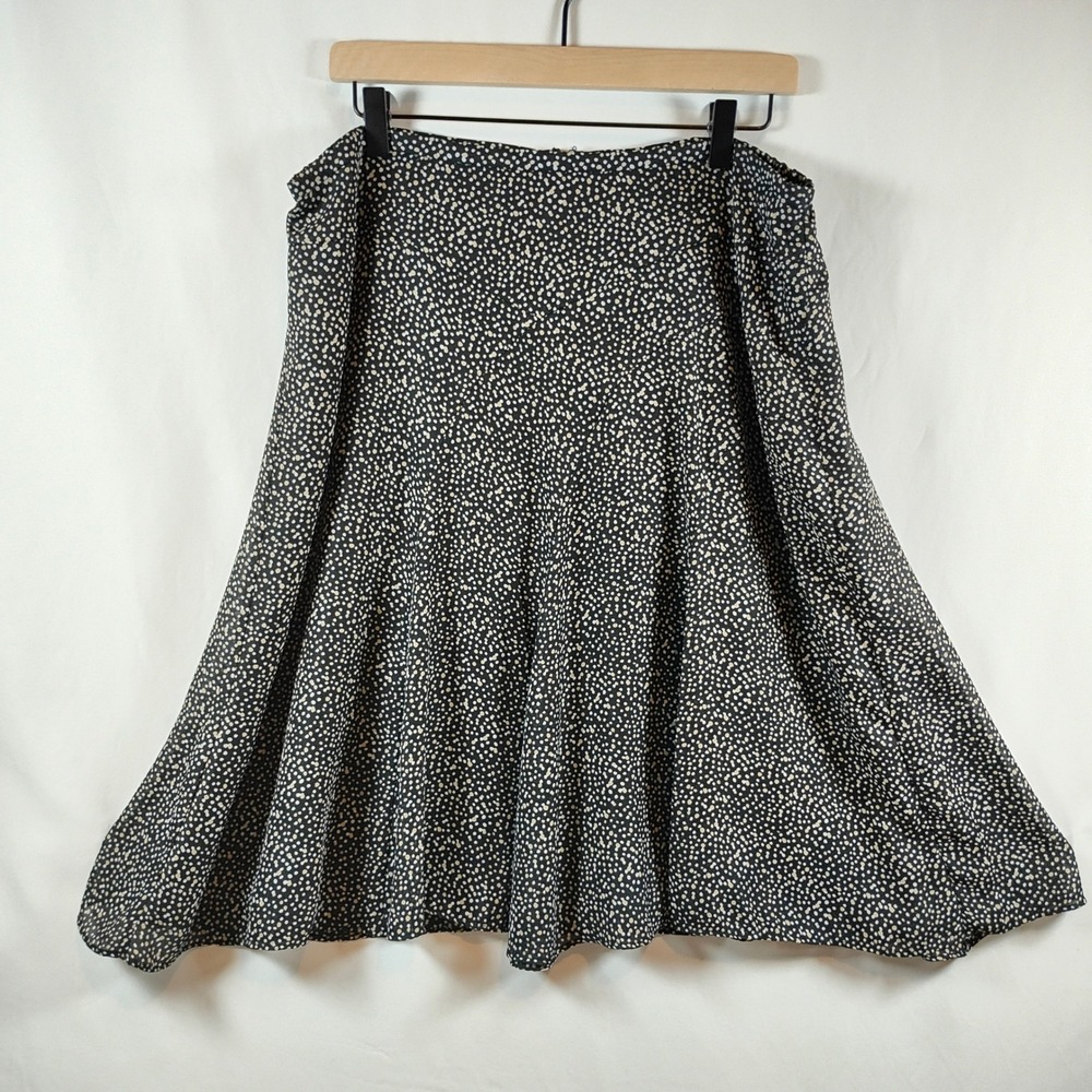 Dress Barn Flared Midi Skirt Women's Size 18 Black & White Polka Dot